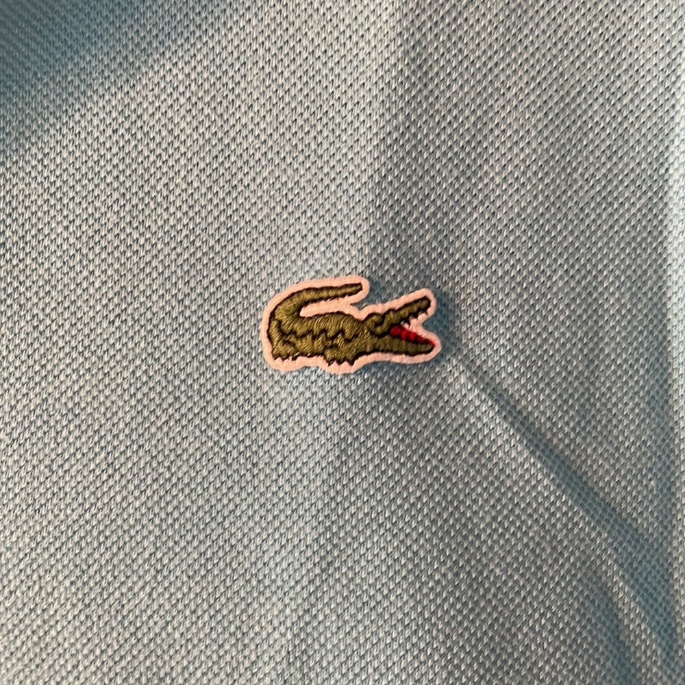 Mens Lacoste polo size 6 light teal blue - Picture 3 of 6